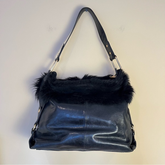 Badgley Mischka Furry Black Y2K Shoulder Bag - Picture 9 of 10